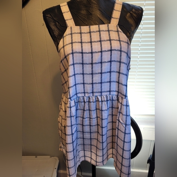 NWT Lumiere Med Urban Outfitters plaid pink and blue - Picture 2 of 7